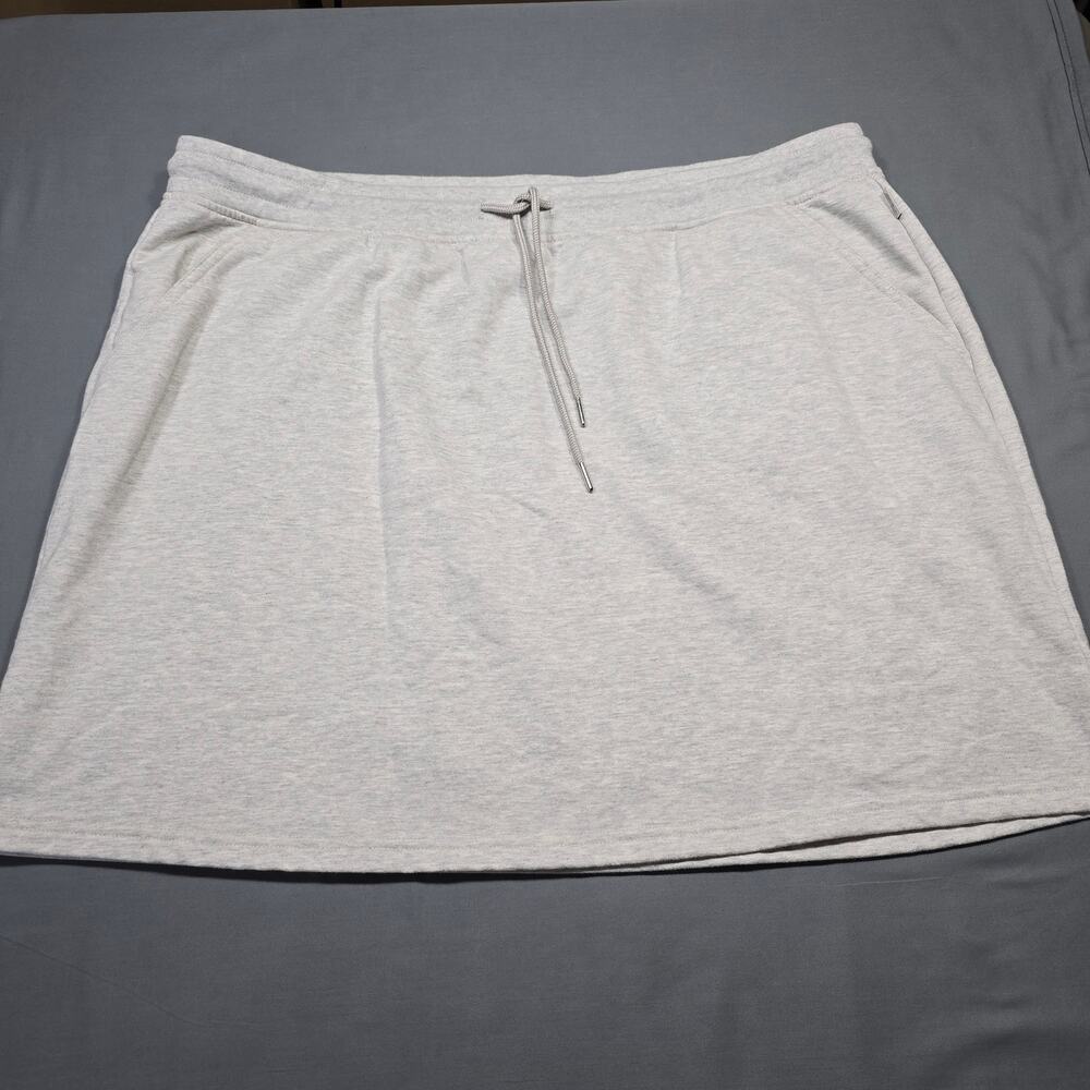 Eddie Bauer Gray Heather Mini Skirt Casual Elastic Waist Drawstring Women's XL